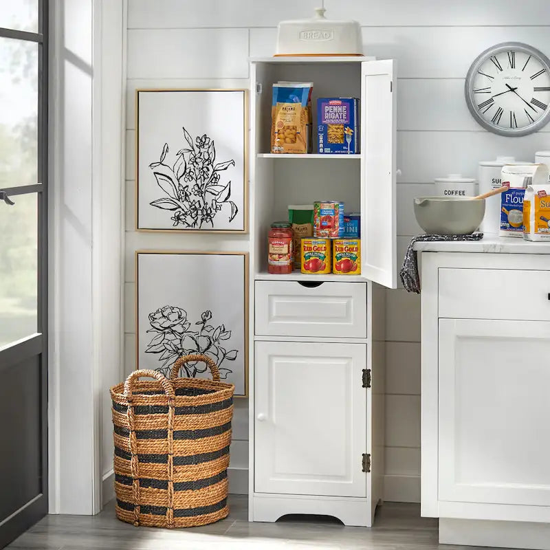 Meuble de garde-manger style ferme moderne avec étagères réglables