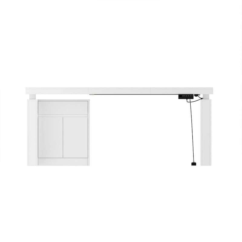 Bureau réglable en hauteur de 180 cm avec armoire de rangement latérale