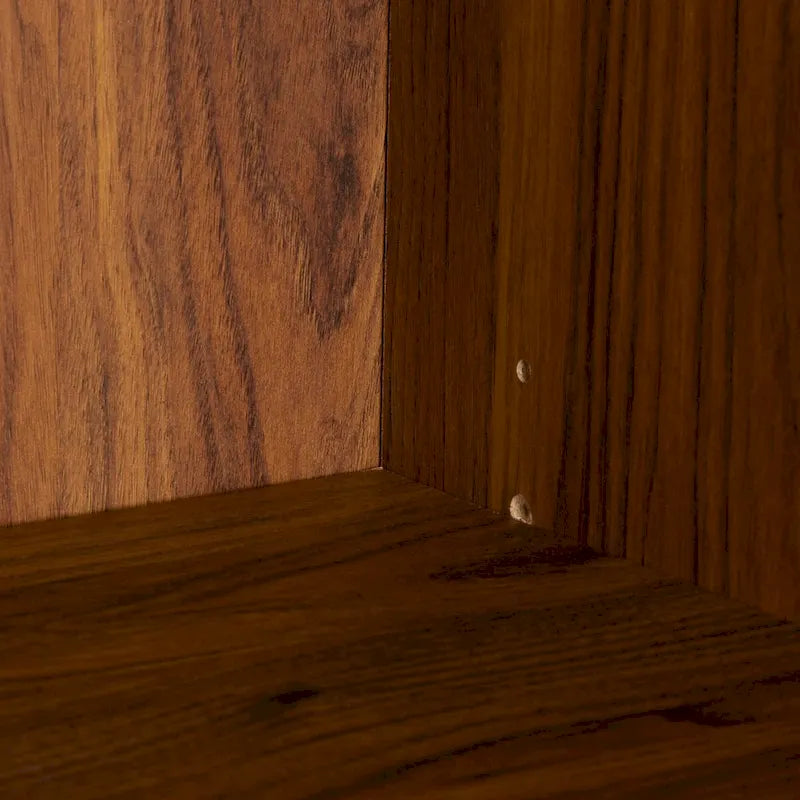 Meuble TV multimédia 4 portes de 160 cm avec portes en maille grillagée dorée