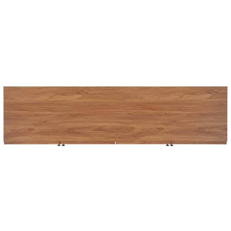 Meuble TV multimédia 4 portes de 160 cm avec portes en maille grillagée dorée