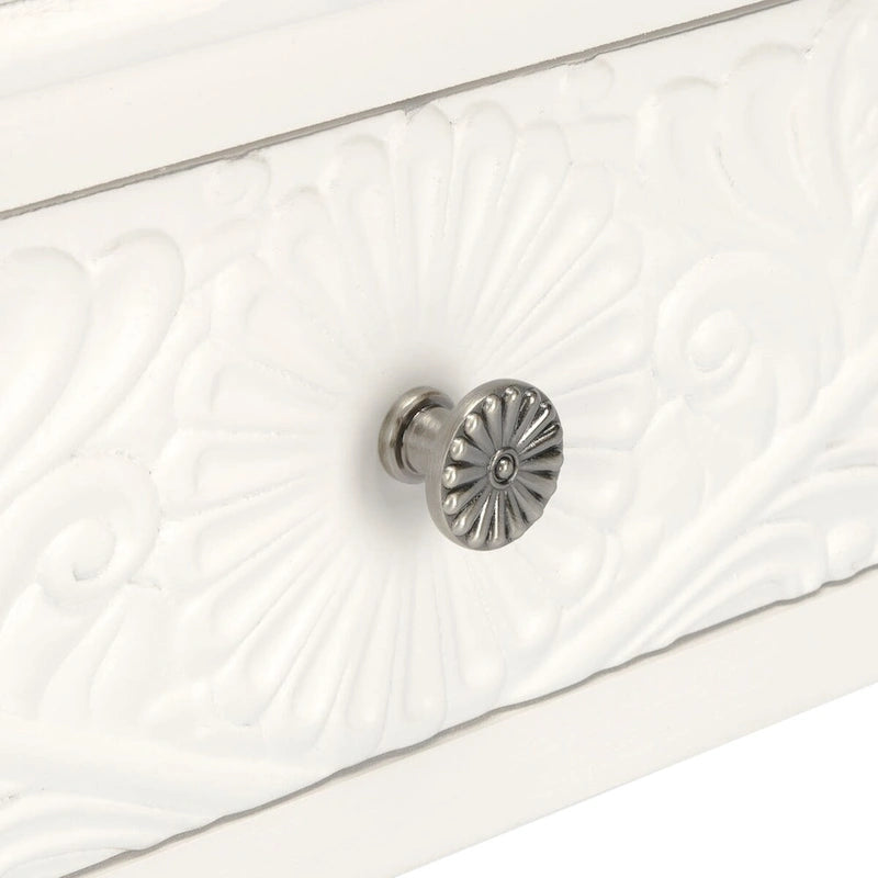Console 2 tiroirs avec détails floraux sculptés