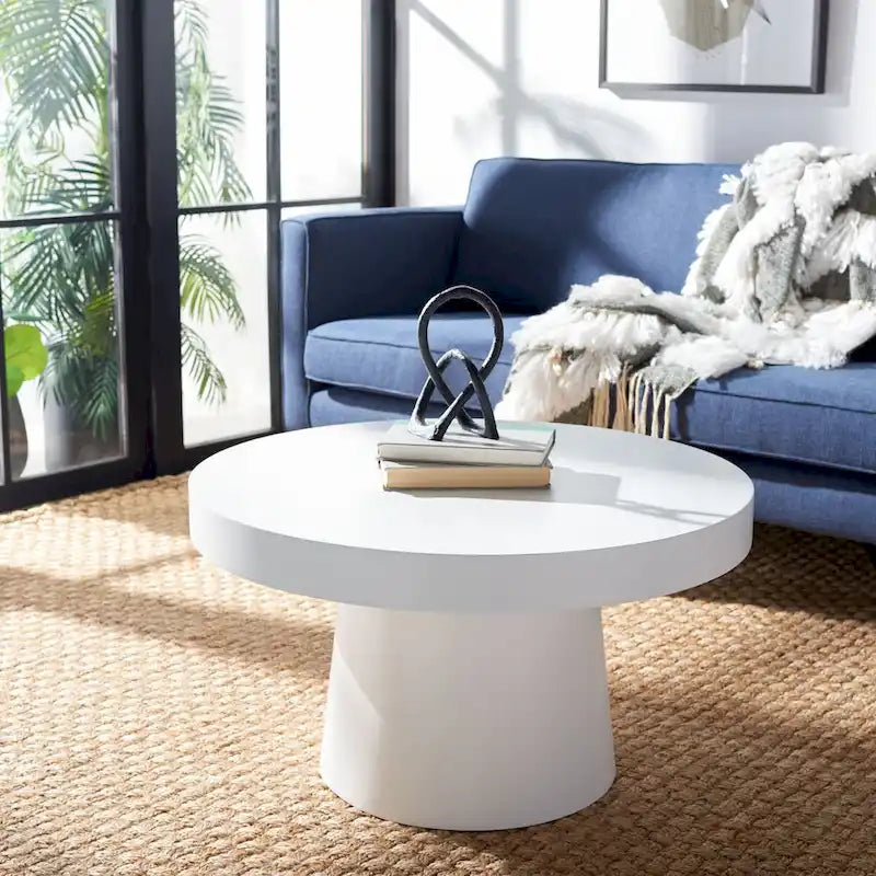 SAFAVIEH Berenice Paper Mache Round Coffee Table - 31.6 W x 31.6 L x 17.8 H - 32Wx32Dx18H