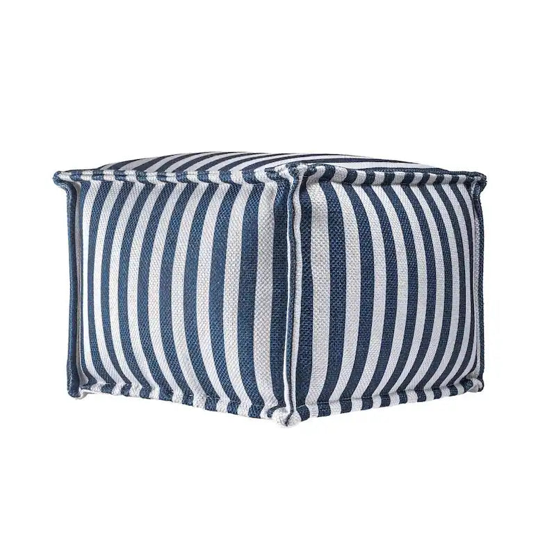 Pouf ottoman rayé imprimé, pour l'intérieur et l'extérieur