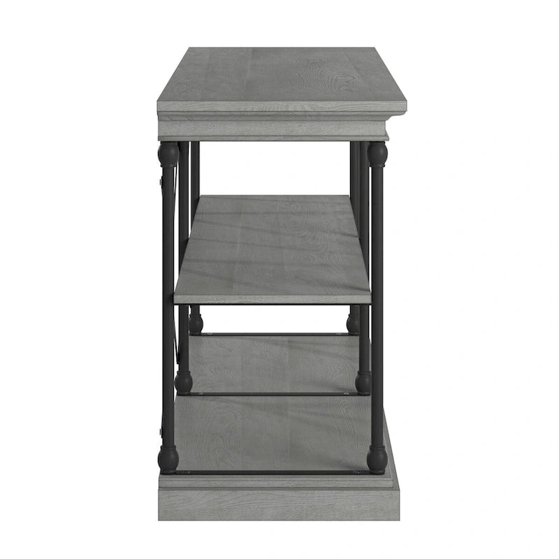 Console d'entrée en fer et bois avec étagères ouvertes