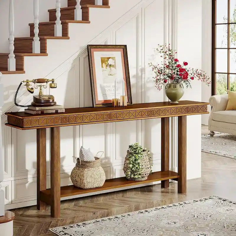 Table console de salon de 70,9 pouces de long