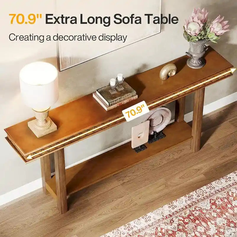 Table console de salon de 70,9 pouces de long