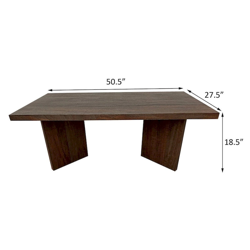 Table basse rectangulaire en bois de manguier marron