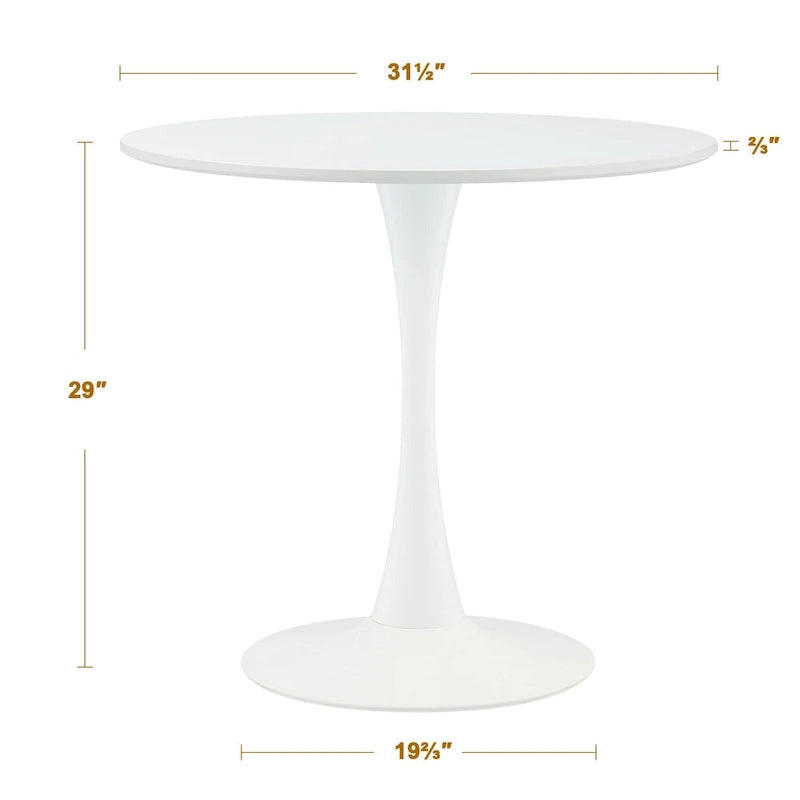 Table de salle à manger tulipe ronde de style Mid-Century Modern
