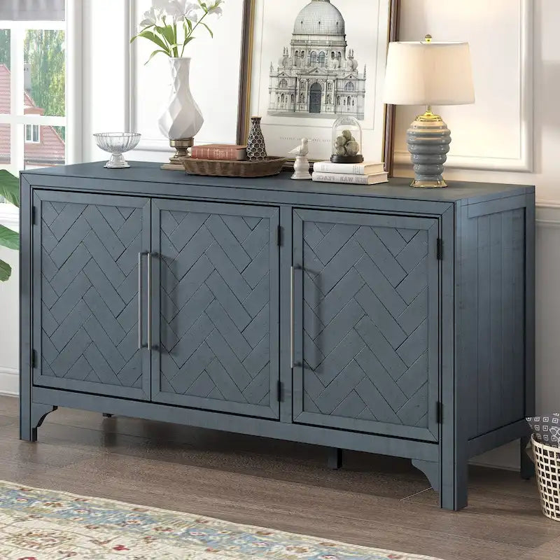 Buffet de rangement à 3 portes avec étagères réglables