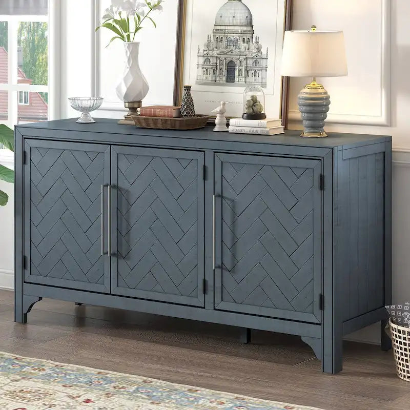 Buffet de rangement à 3 portes avec étagères réglables