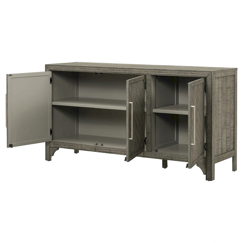Buffet de rangement à 3 portes avec étagères réglables