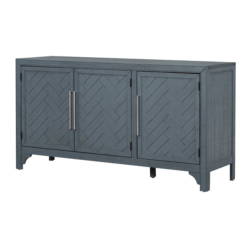 Buffet de rangement à 3 portes avec étagères réglables