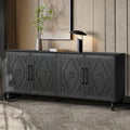 Vaisselier buffet à portes sculptées de fleurs grand meuble de rangement