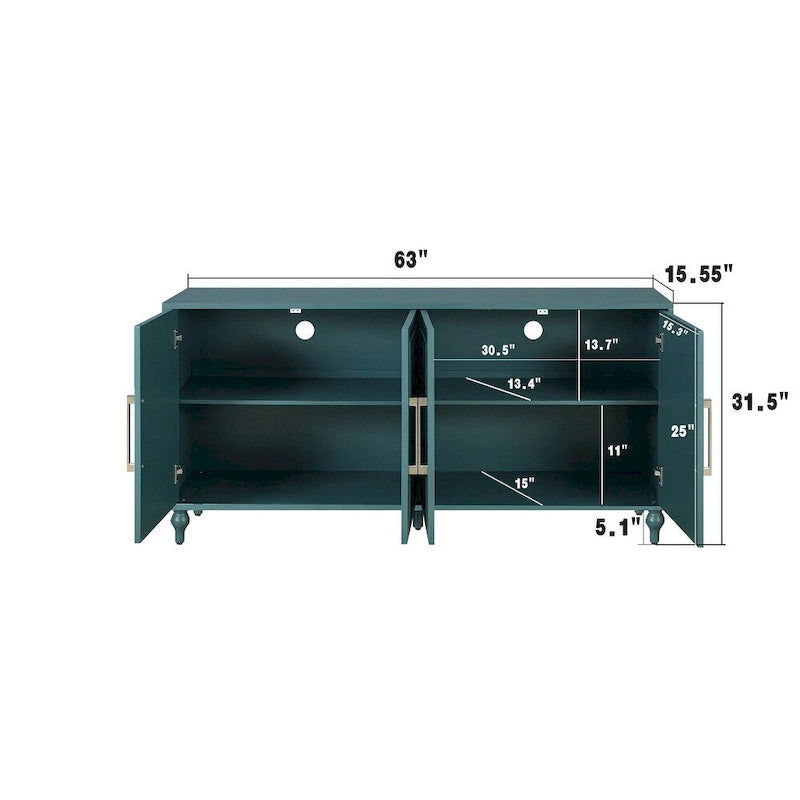 Vaisselier buffet à portes sculptées de fleurs grand meuble de rangement