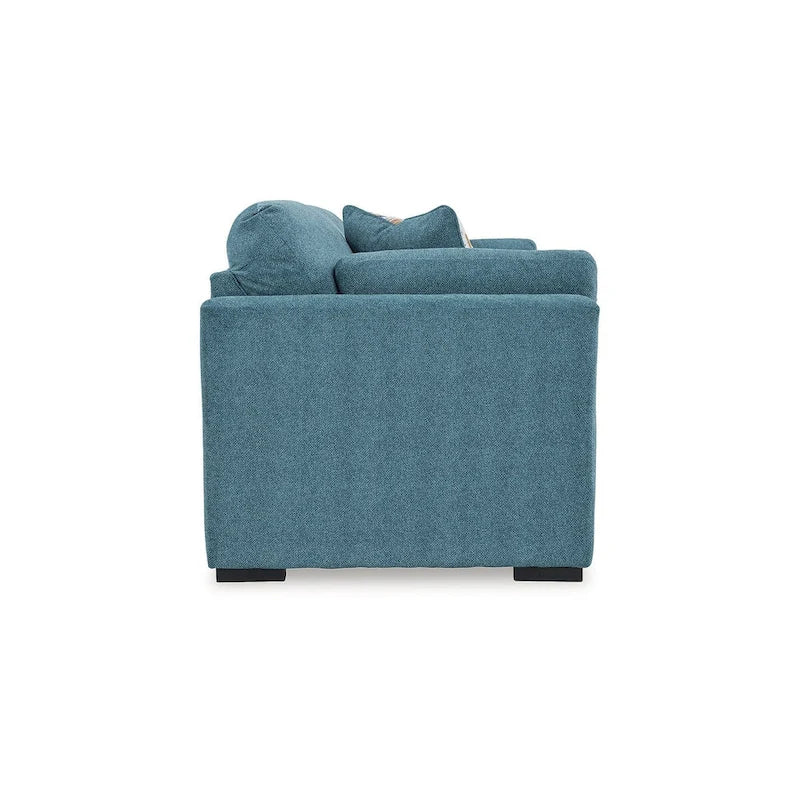Canapé-lit Queen sarcelle avec matelas en mousse à mémoire de forme