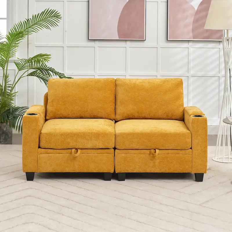 Canapé de rangement en chenille, petite banquette multifonctionnelle