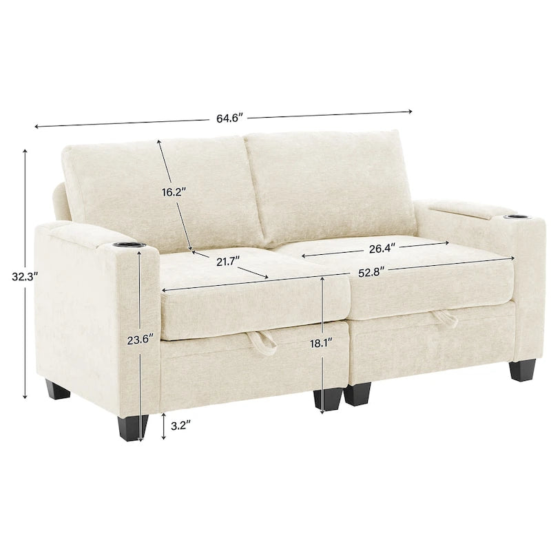 Canapé de rangement en chenille, petite banquette multifonctionnelle