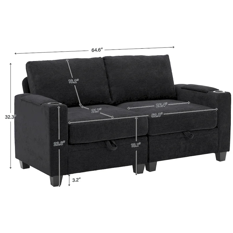 Canapé de rangement en chenille, petite banquette multifonctionnelle