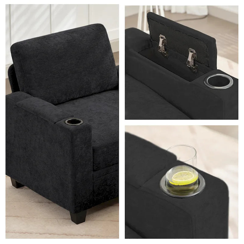 Canapé de rangement en chenille, petite banquette multifonctionnelle