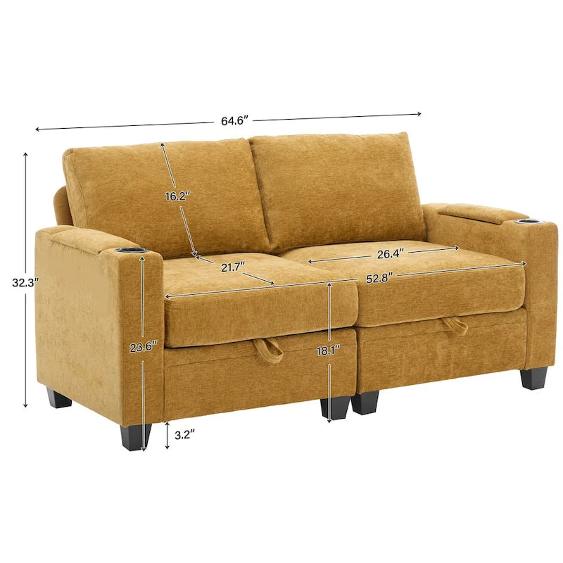 Canapé de rangement en chenille, petite banquette multifonctionnelle