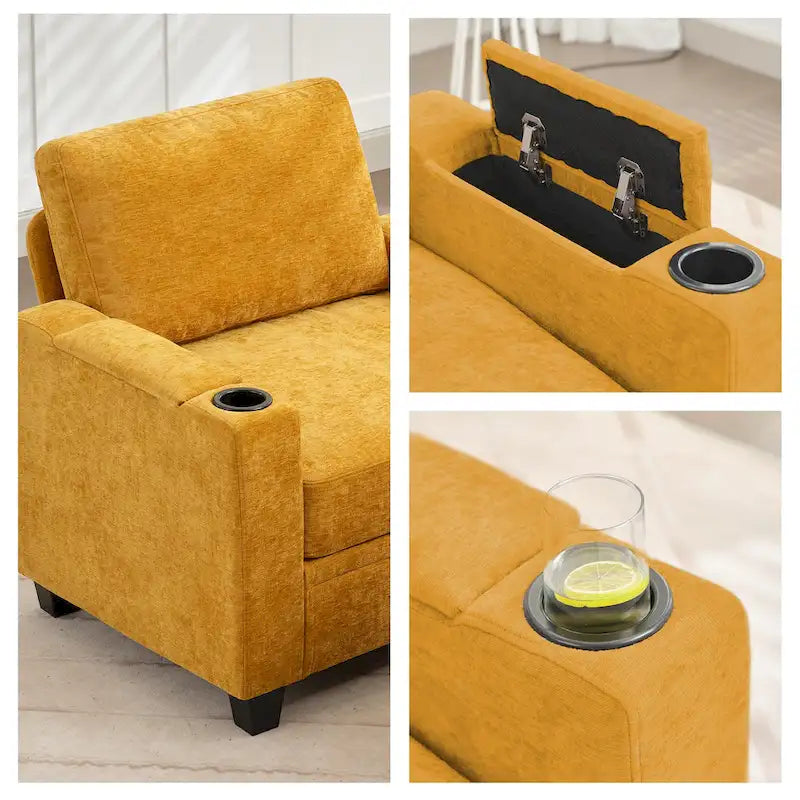 Canapé de rangement en chenille, petite banquette multifonctionnelle