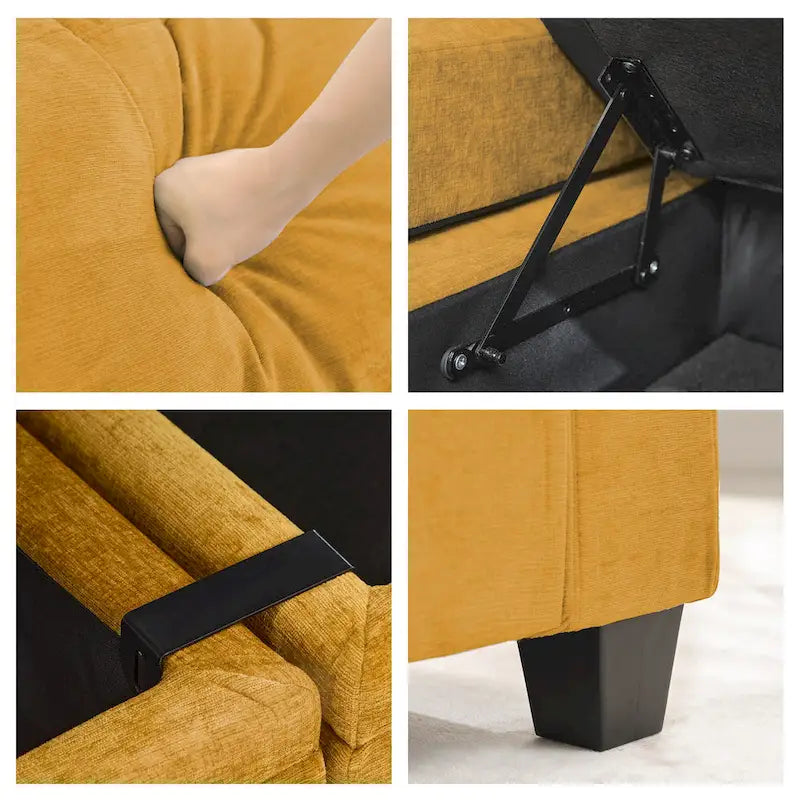 Canapé de rangement en chenille, petite banquette multifonctionnelle