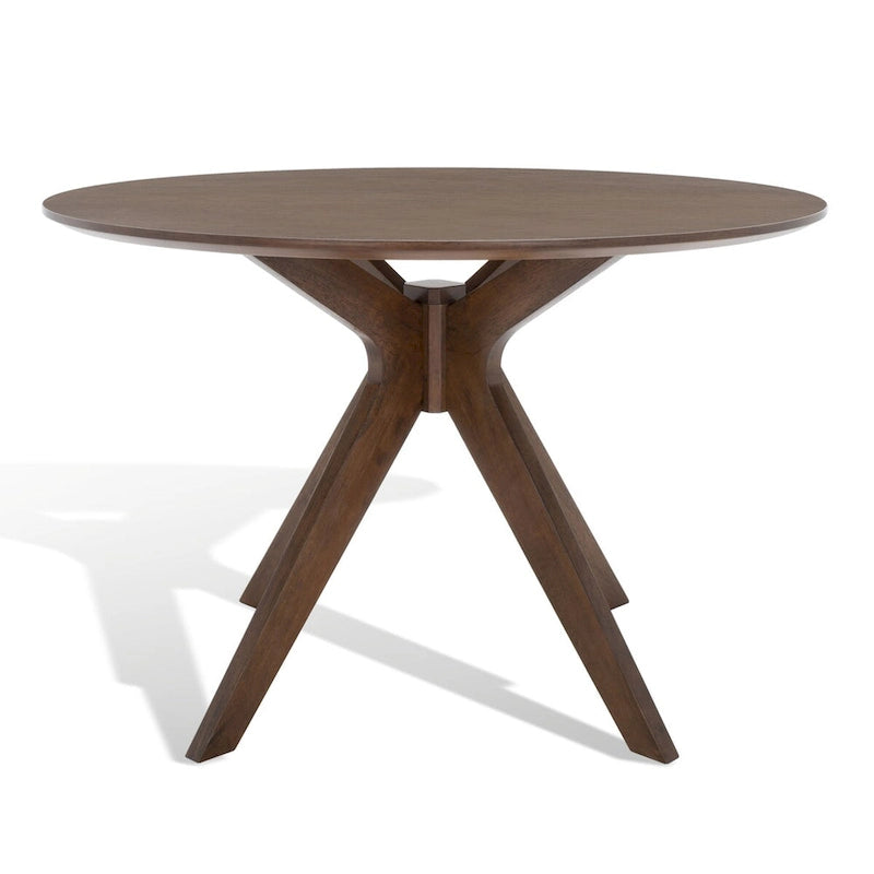 Table à manger ronde de 117 cm en placage de chêne, style Mid-Century