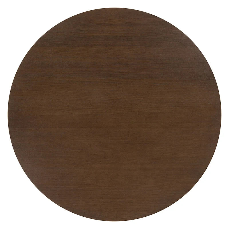 Table à manger ronde de 117 cm en placage de chêne, style Mid-Century