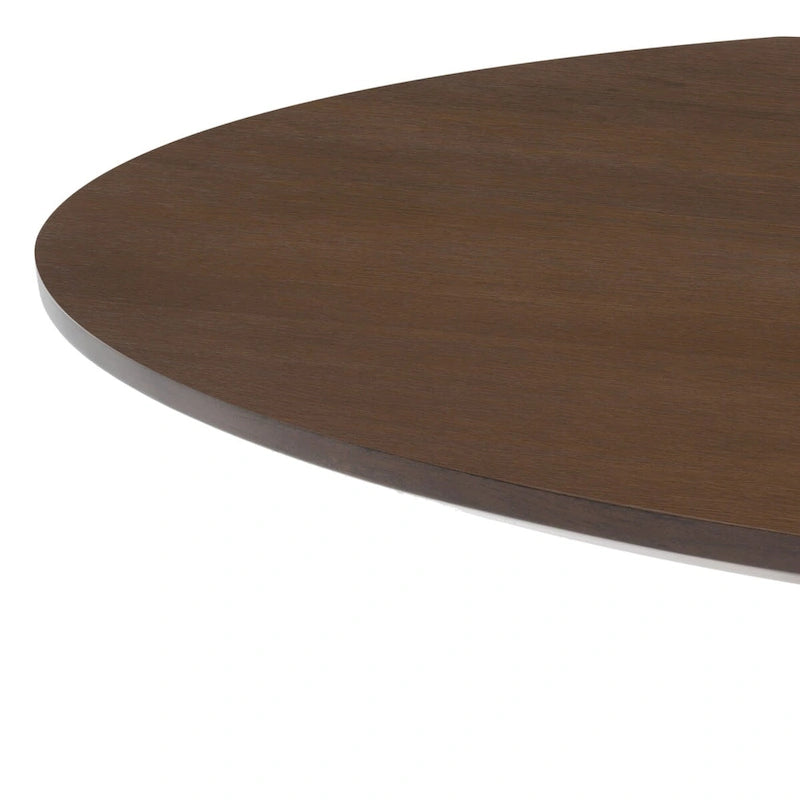 Table à manger ronde de 117 cm en placage de chêne, style Mid-Century