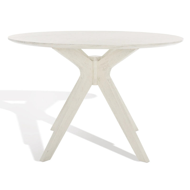 Table à manger ronde de 117 cm en placage de chêne, style Mid-Century