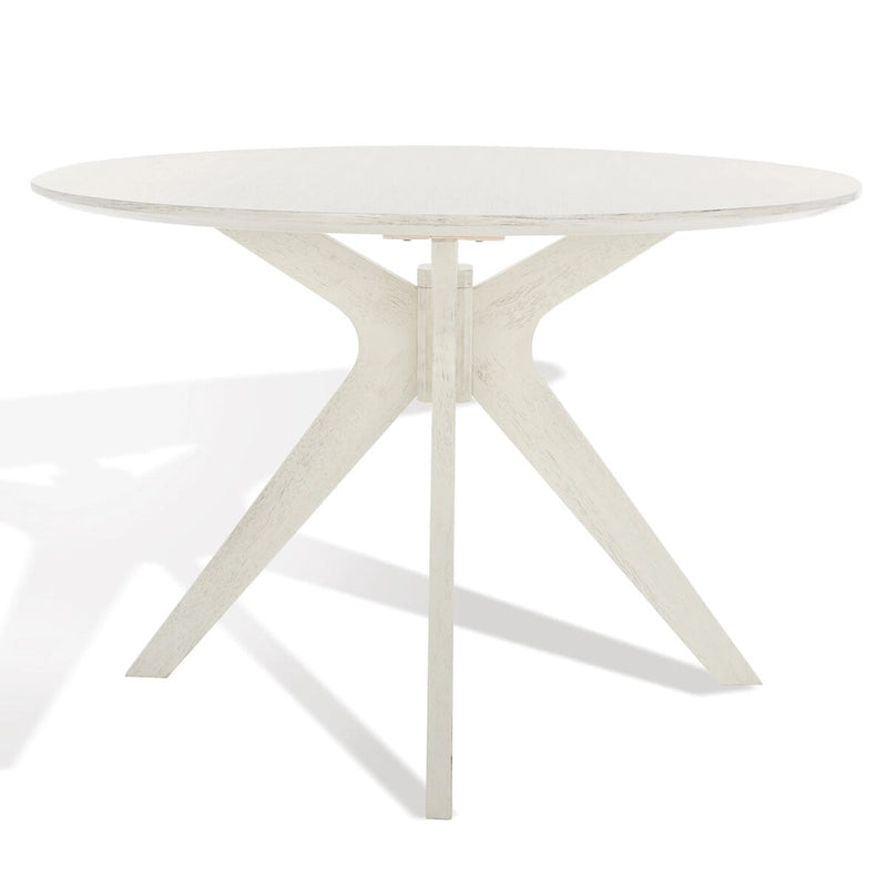 Table à manger ronde de 117 cm en placage de chêne, style Mid-Century