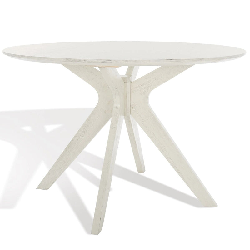 Table à manger ronde de 117 cm en placage de chêne, style Mid-Century