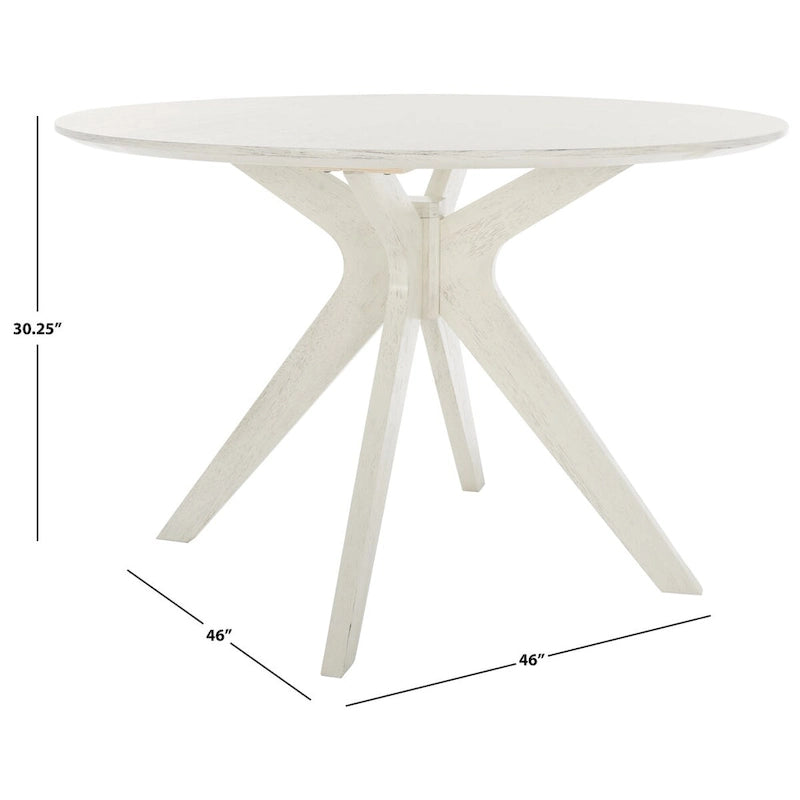Table à manger ronde de 117 cm en placage de chêne, style Mid-Century