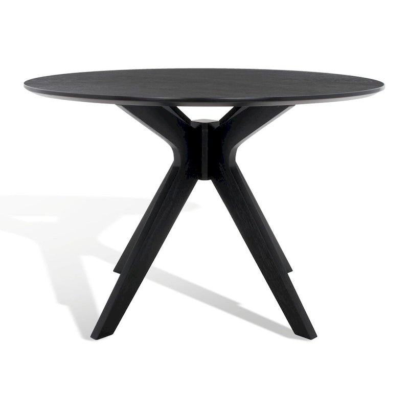 Table à manger ronde de 117 cm en placage de chêne, style Mid-Century