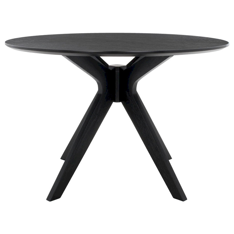 Table à manger ronde de 117 cm en placage de chêne, style Mid-Century