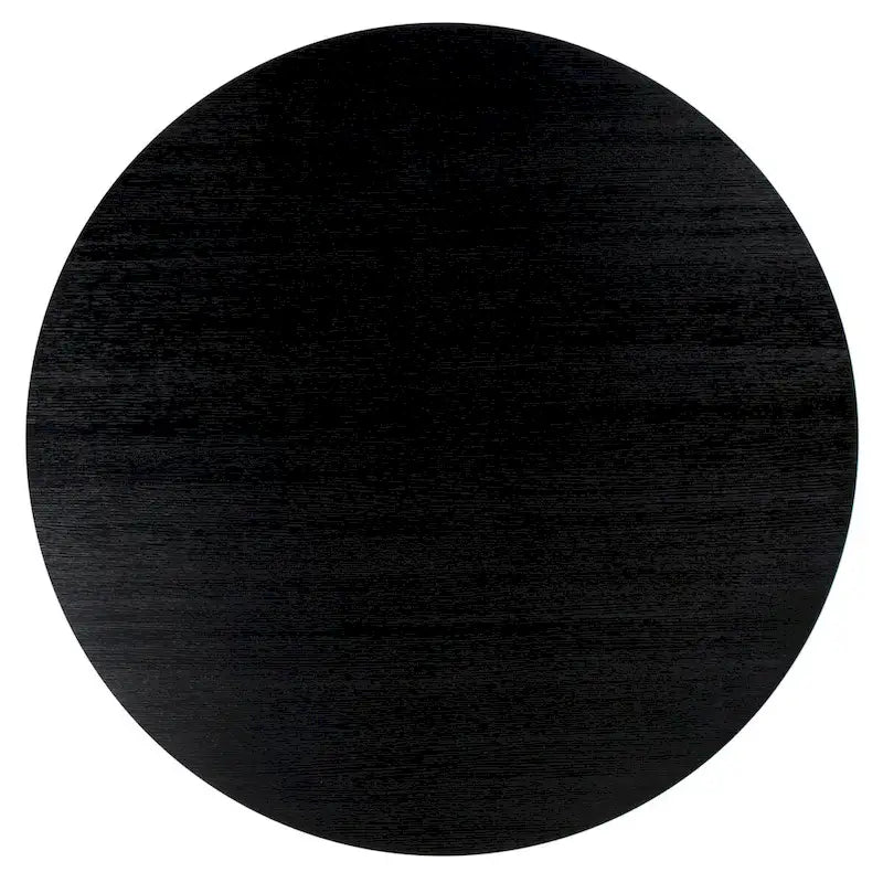 Table à manger ronde de 117 cm en placage de chêne, style Mid-Century