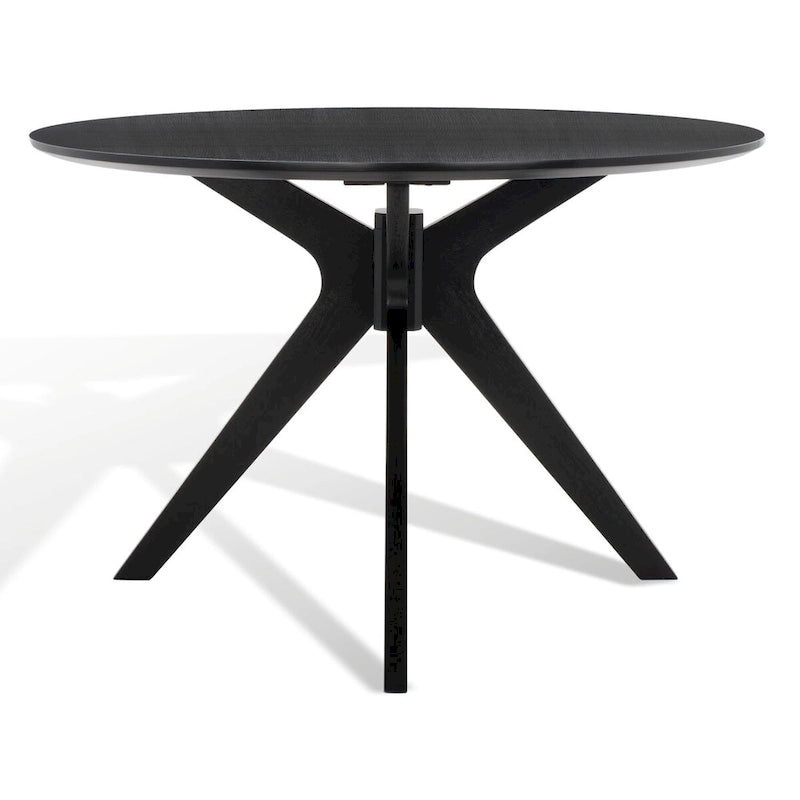 Table à manger ronde de 117 cm en placage de chêne, style Mid-Century