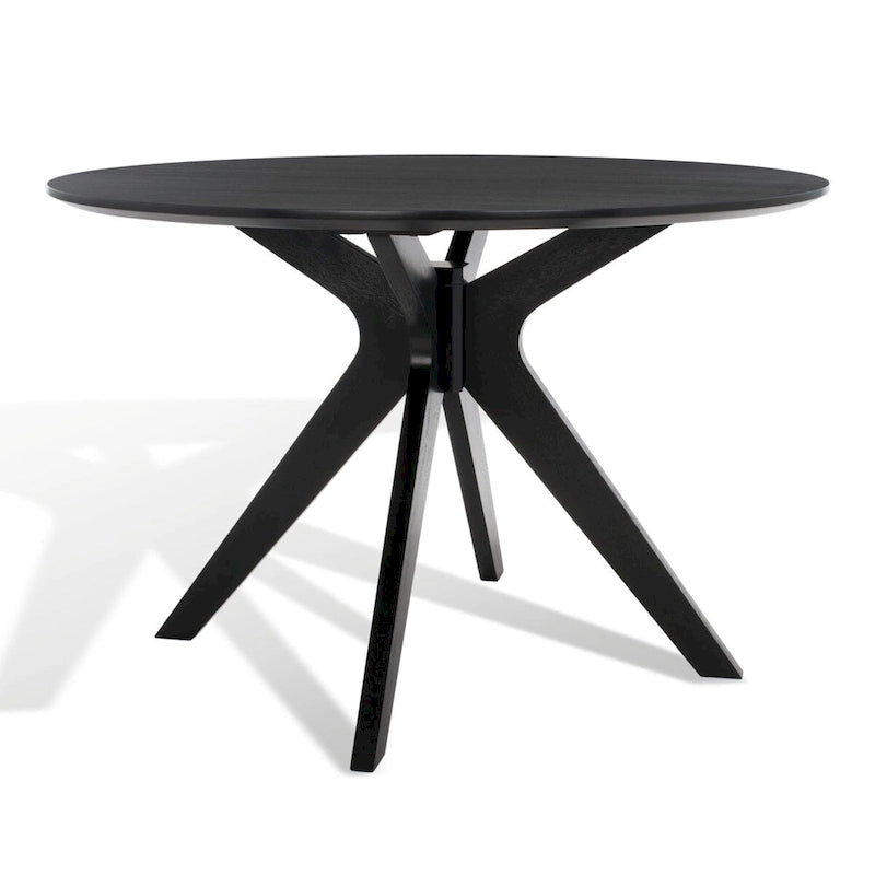 Table à manger ronde de 117 cm en placage de chêne, style Mid-Century