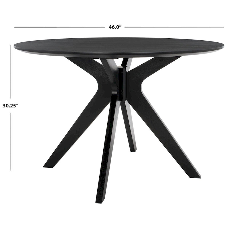 Table à manger ronde de 117 cm en placage de chêne, style Mid-Century