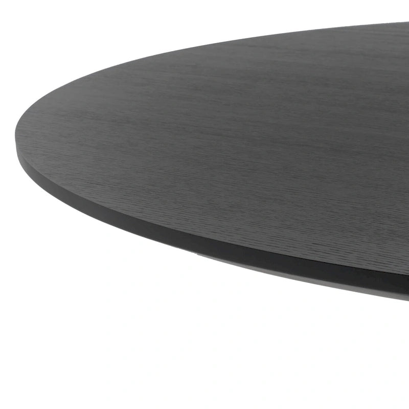 Table à manger ronde de 117 cm en placage de chêne, style Mid-Century